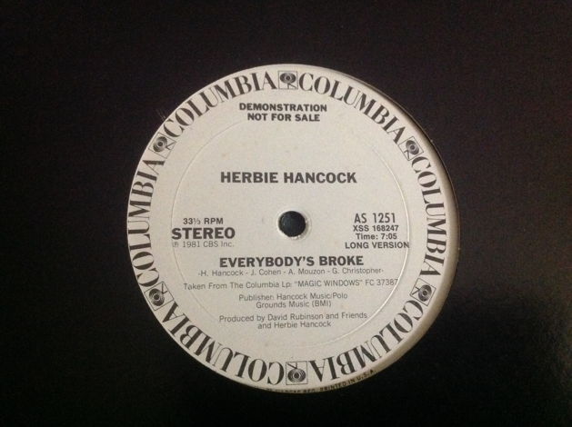 Herbie Hancock Everybody's Broke Promo 12 Inch Long Ver...