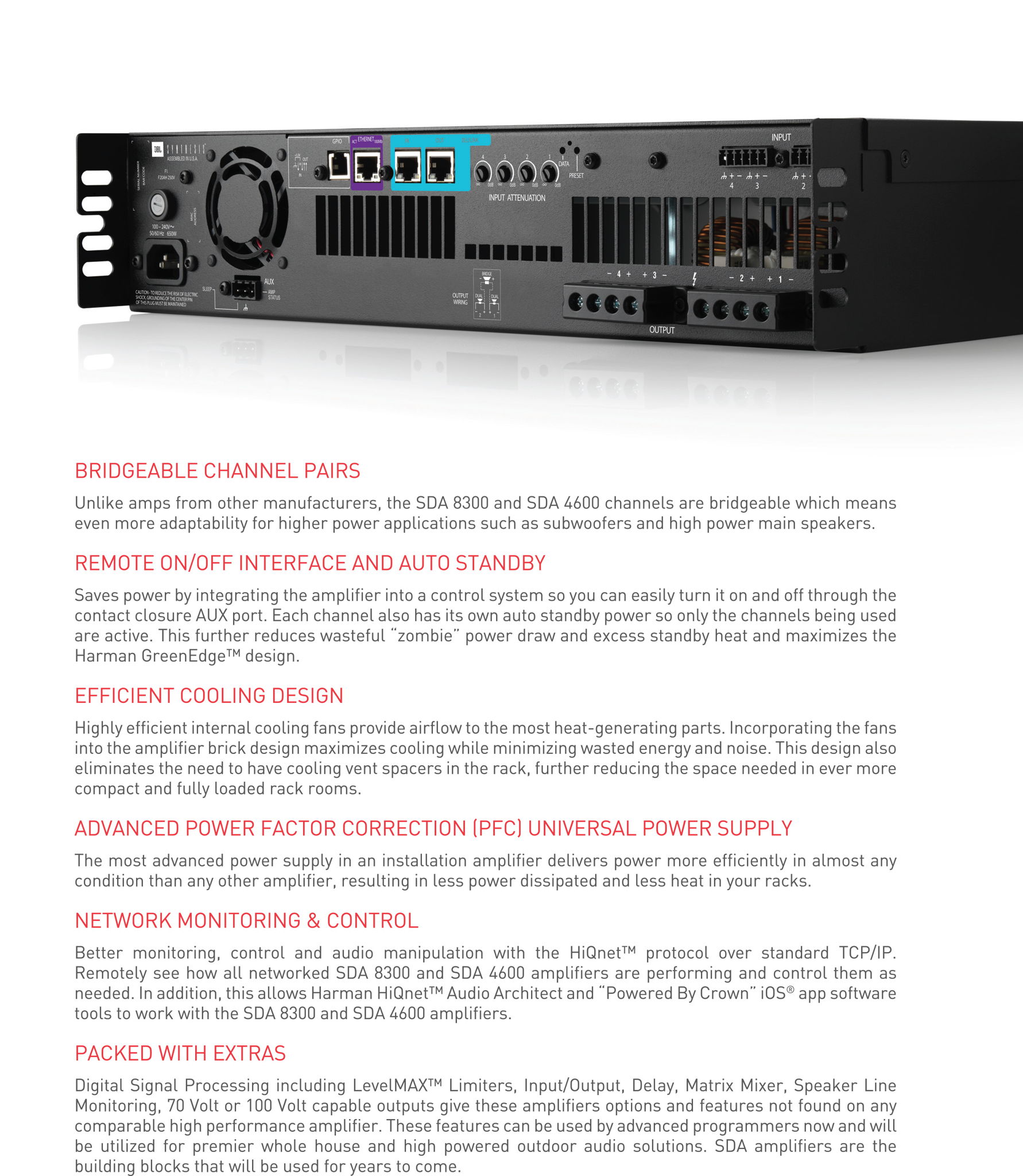 JBL Synthesis SDA-4600 4-channel 600W Amplifier Dealer ... 3