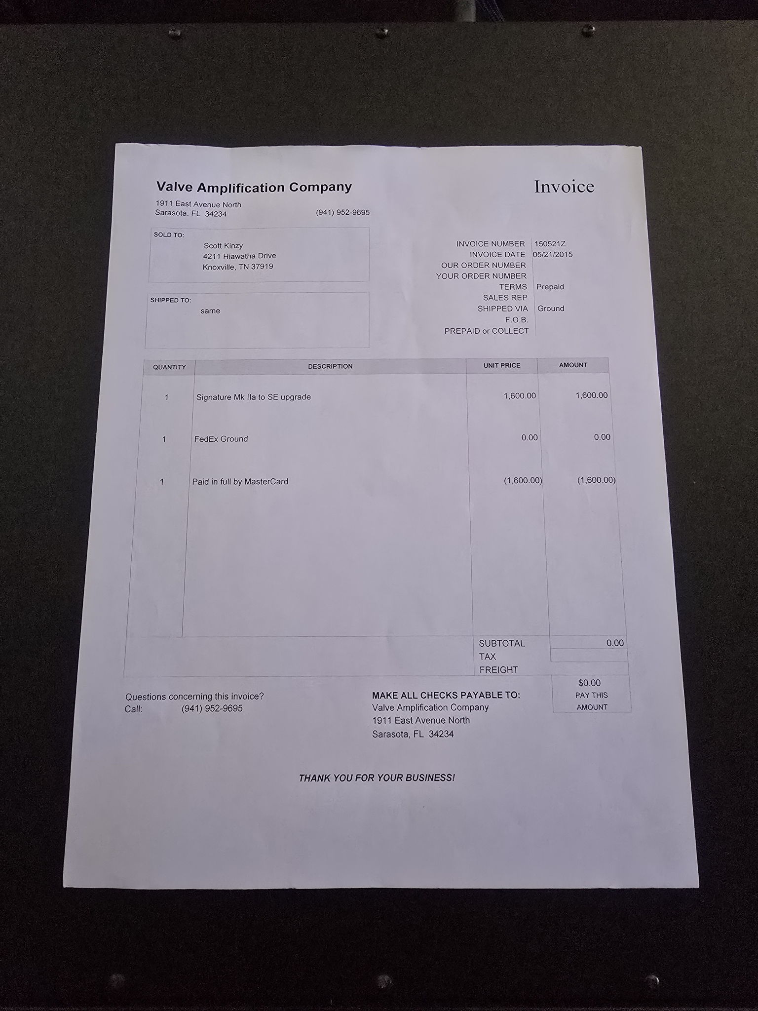 VAC Signature MkIIa Special Edition SE 9