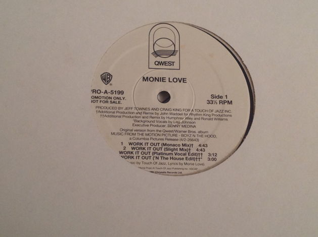 Monie Love Work It Out QWest Records Promo 12 Inch EP 7...