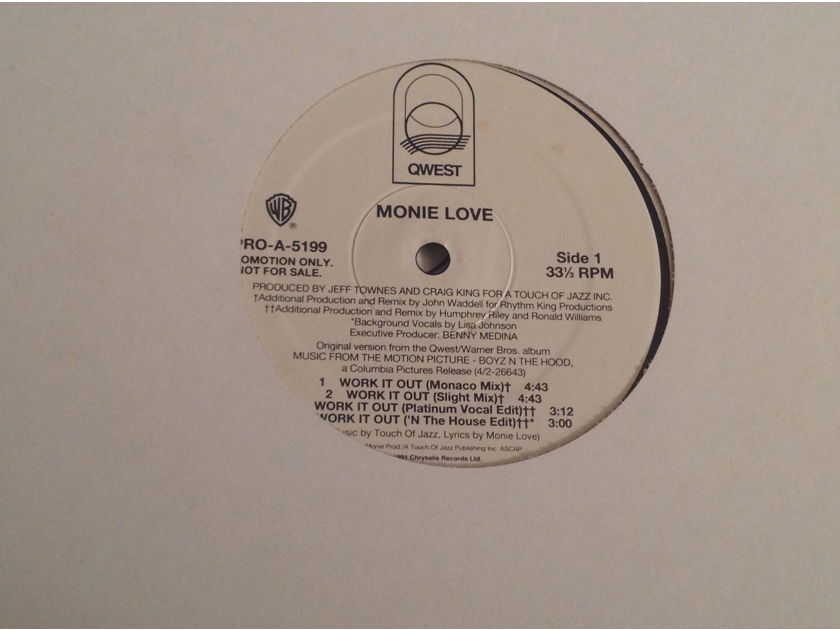 Monie Love Work It Out QWest Records Promo 12 Inch EP 7 Versions