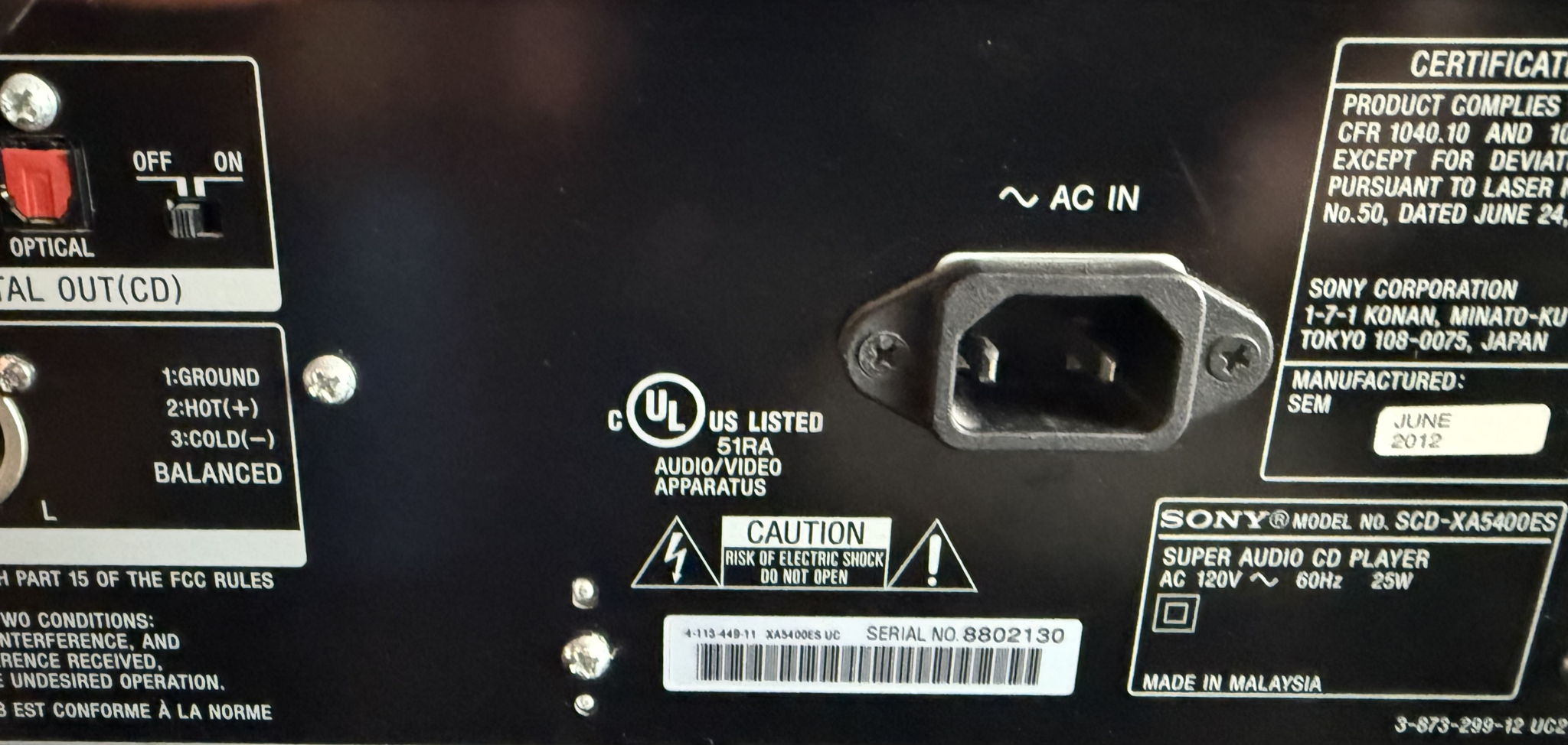 Sony SCD-XA5400es SACD - CD Player & Transport 4