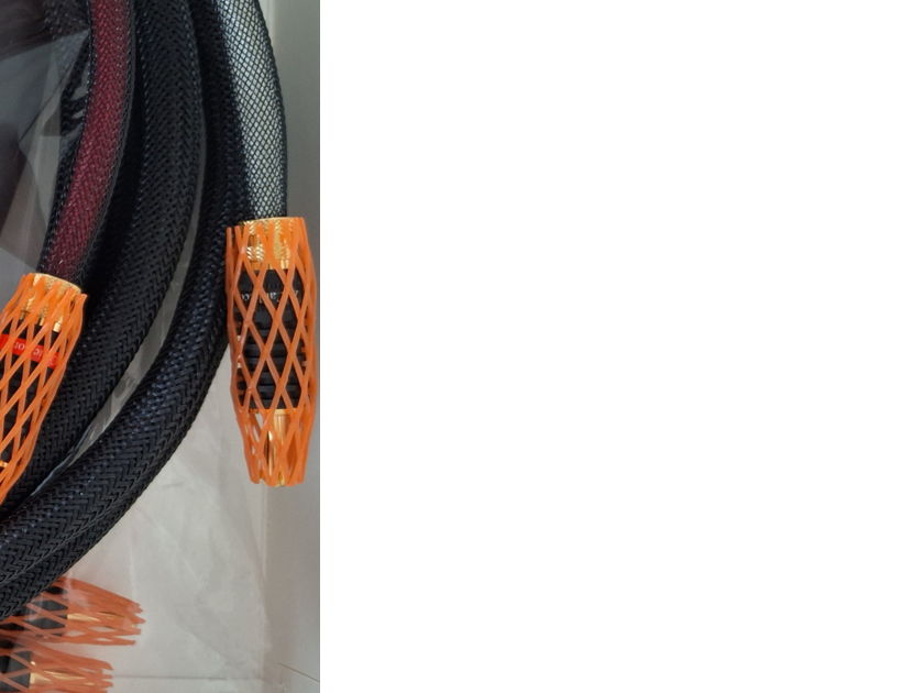 ZU AUDIO model WAX Loudspeaker Cables 2.5 meters (8' 2 1/2") an exceptional incredible upgrade achievement/improvement in high end audiophile engineering and design BRAND NEW Absolute Perfection FLAWLESS No Fingerprints 1 Pair Only Available
