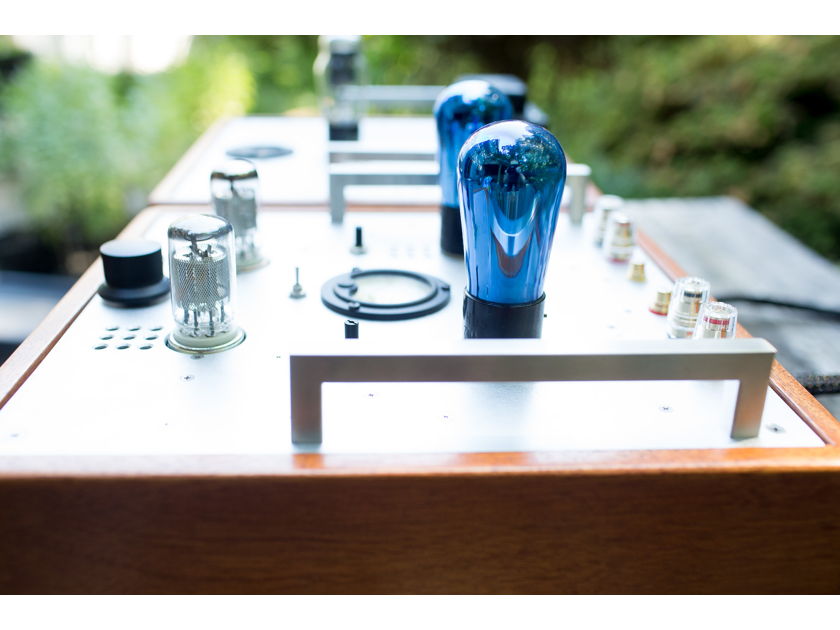 71a C3m Single Ended SET tube amp by Radu Tarta with Tamradio transformers and blue Arcturus globes