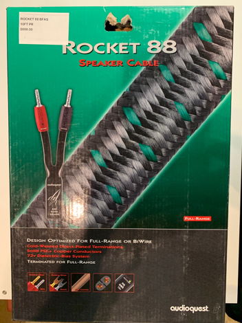 AudioQuest Rocket 88 10 ft speaker cables New Old stock.