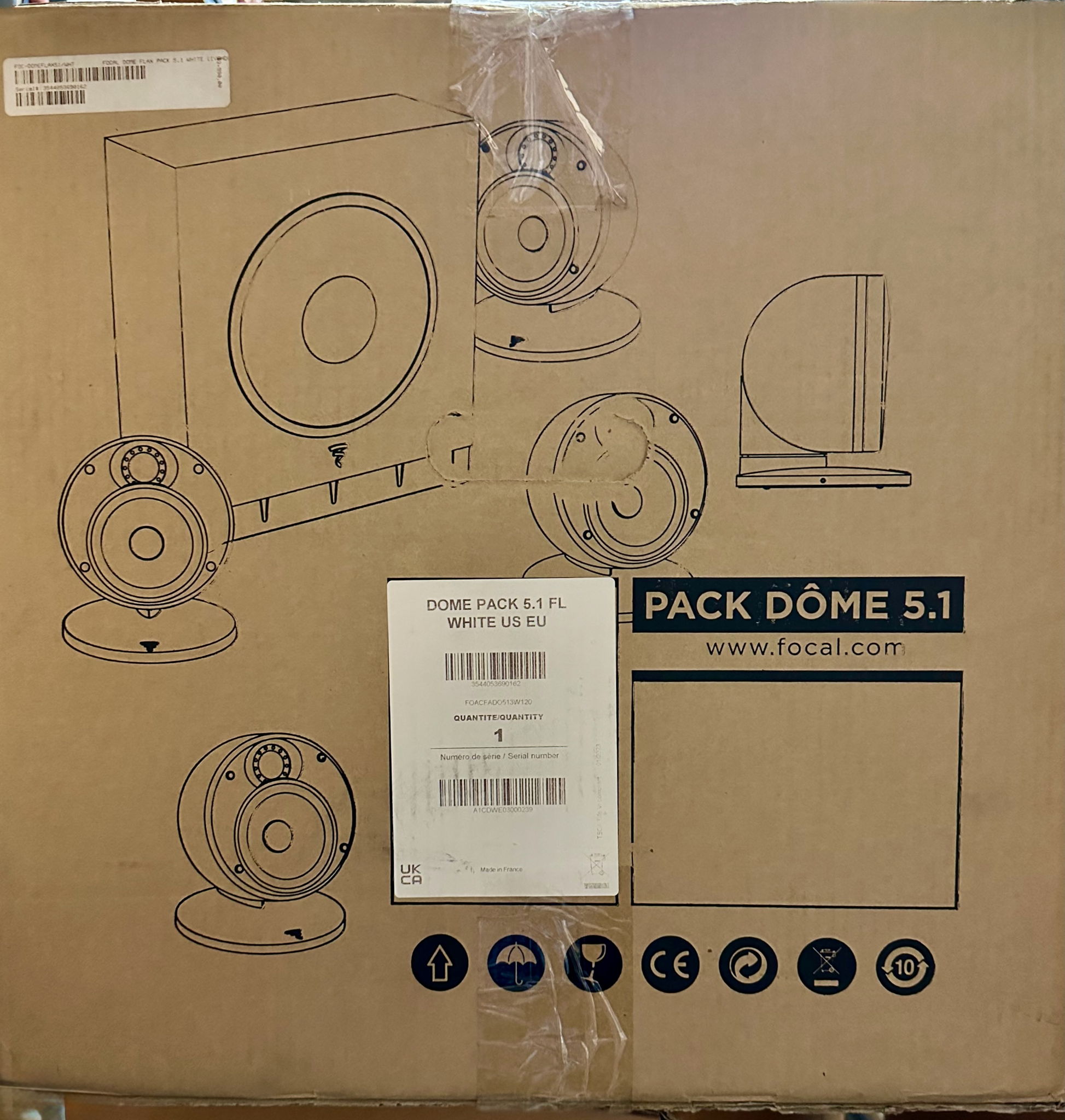 Focal  Dôme Flax Pack 5.1 White New