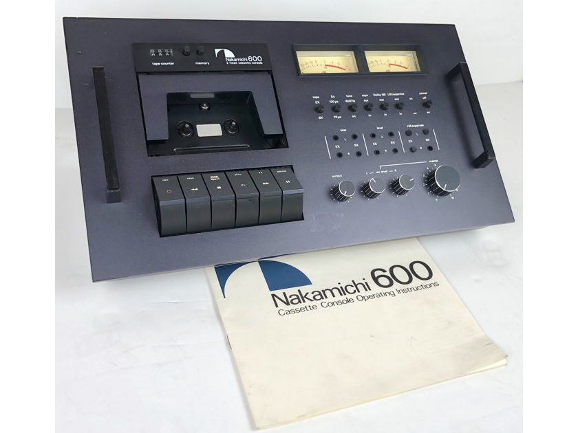 Nakamichi 600 2-Head Single Stereo Cassette Console Deck Player Recorder NEW BELTS!!
