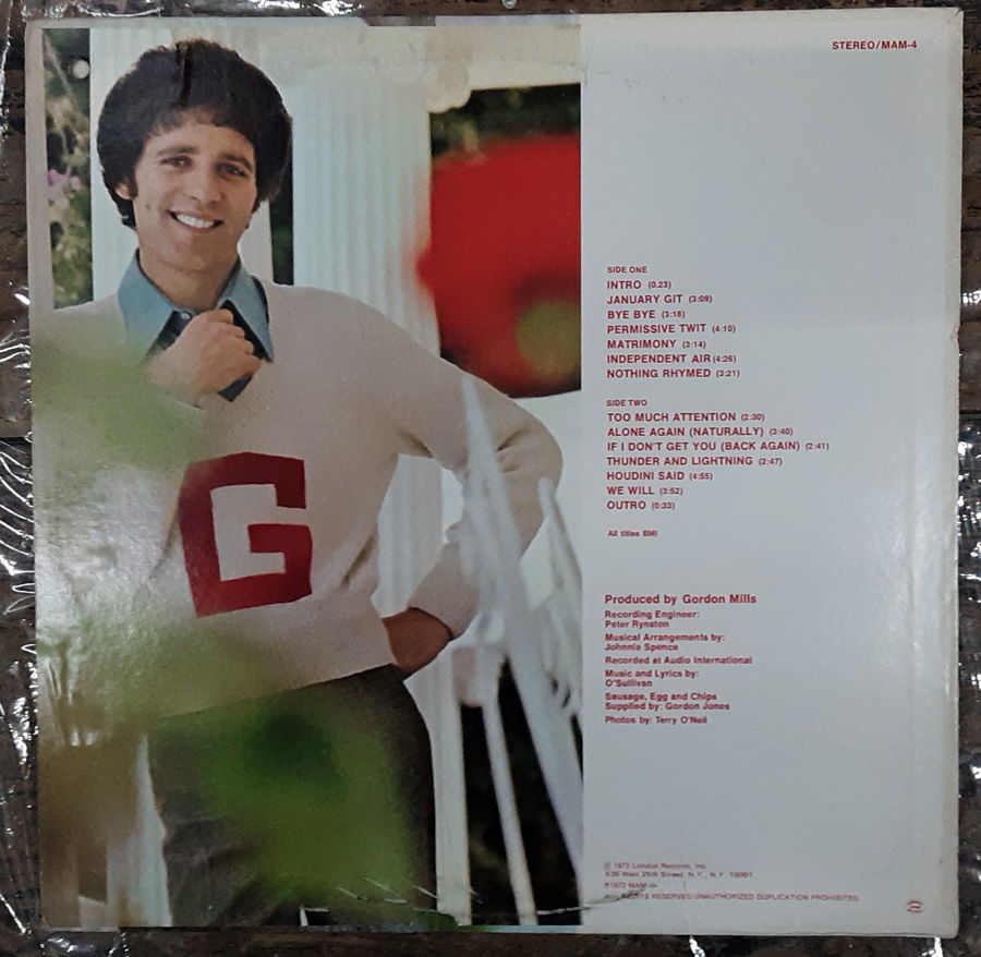 Gilbert O'Sullivan - Himself NM- 1972 Vinyl LP  MAM / L... 2