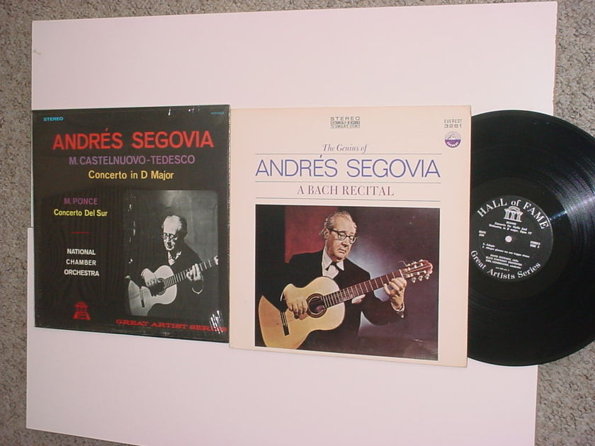 Andres Segovia 2 lp records 1 sealed a Bach recital & M Castelnuovo Tedesco concerto D