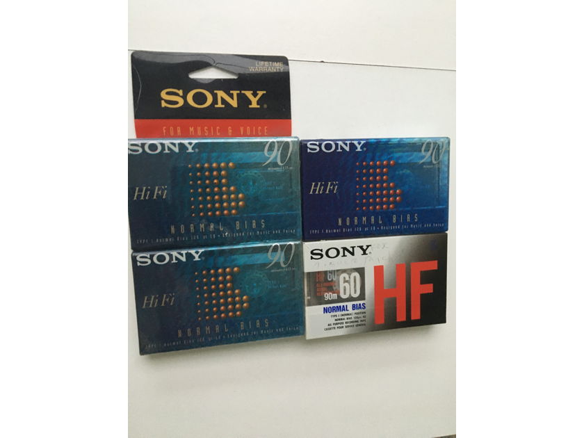 Sony hifi normal bias cassette blank tapes Sealed unused lot of 4