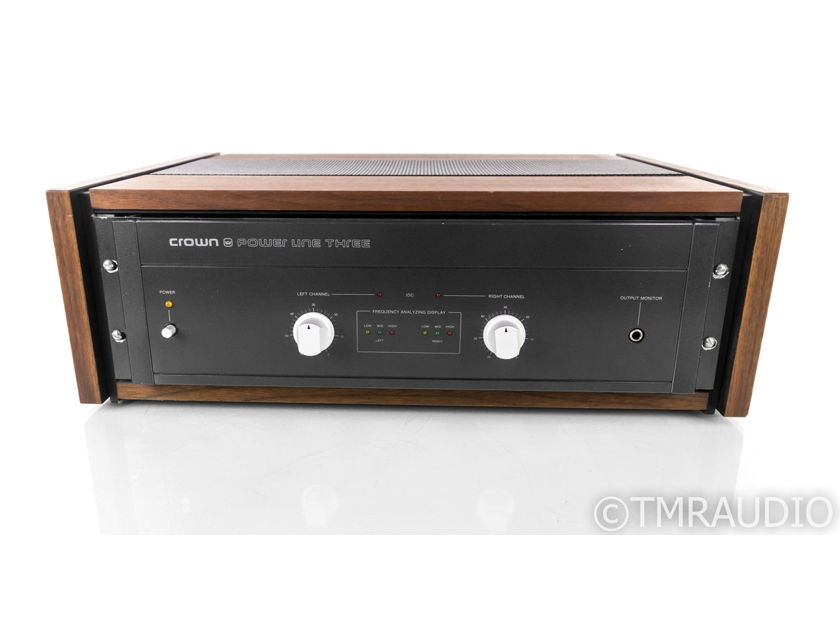 Crown Power Line Three Stereo Power Amplifier; Walnut Cabinet (19763)