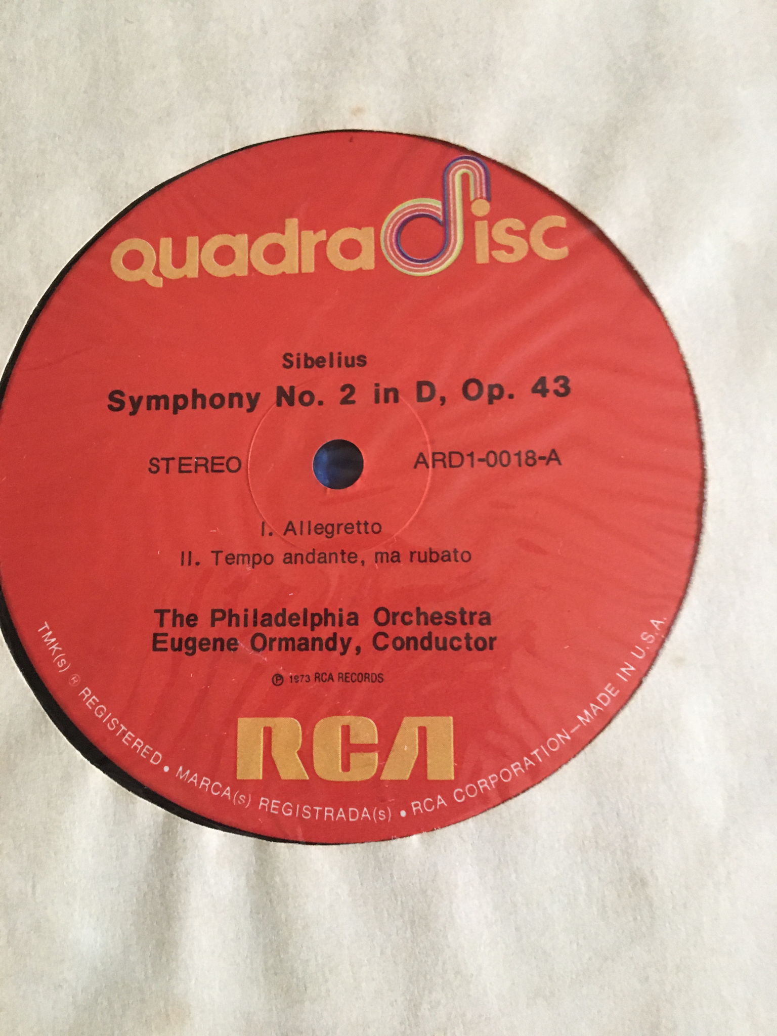 Quadra disc Eugene Ormandy Philadelphia orchestra  Sibe... 5