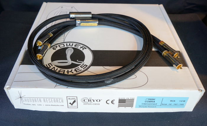 Shunyata Research Cobra Ztron 1m RCA Interconnect Cables