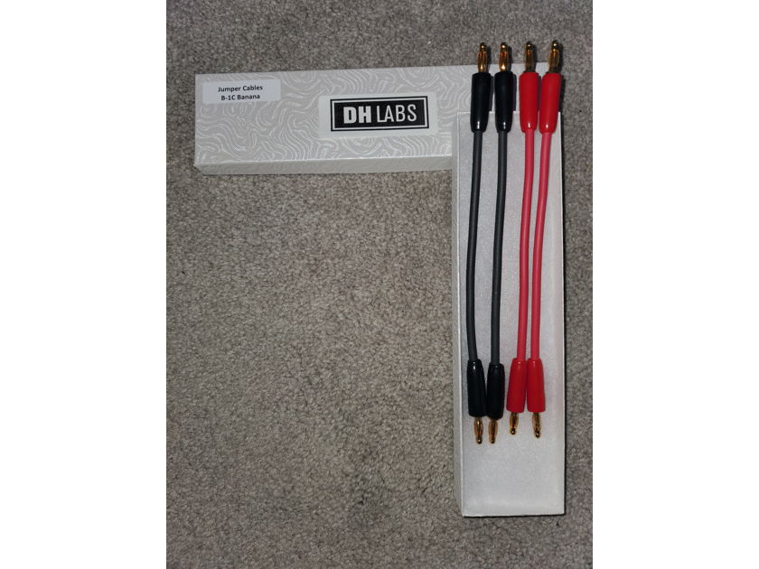 DH Labs Silver Sonic 8 inch Speaker Jumper Cables with Gold Bananas