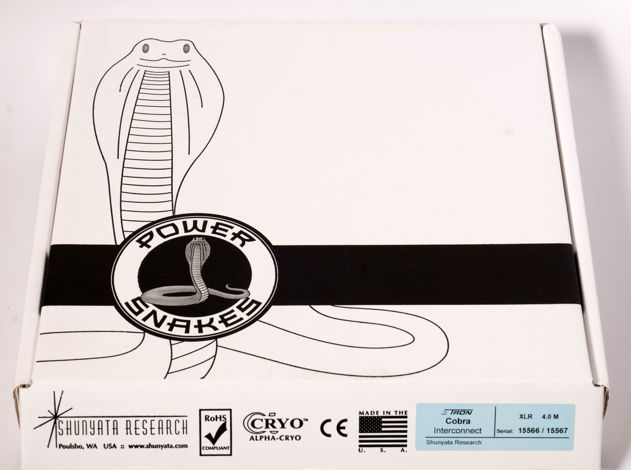 Shunyata Cobra IC XLR 4.0 Meter - Original Box and Blan...