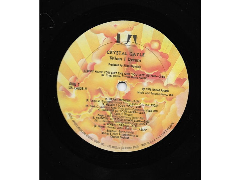 Crystal Gayle - When I Dream 1978 NM- Vinyl LP United Artists Records UA-LA858-H
