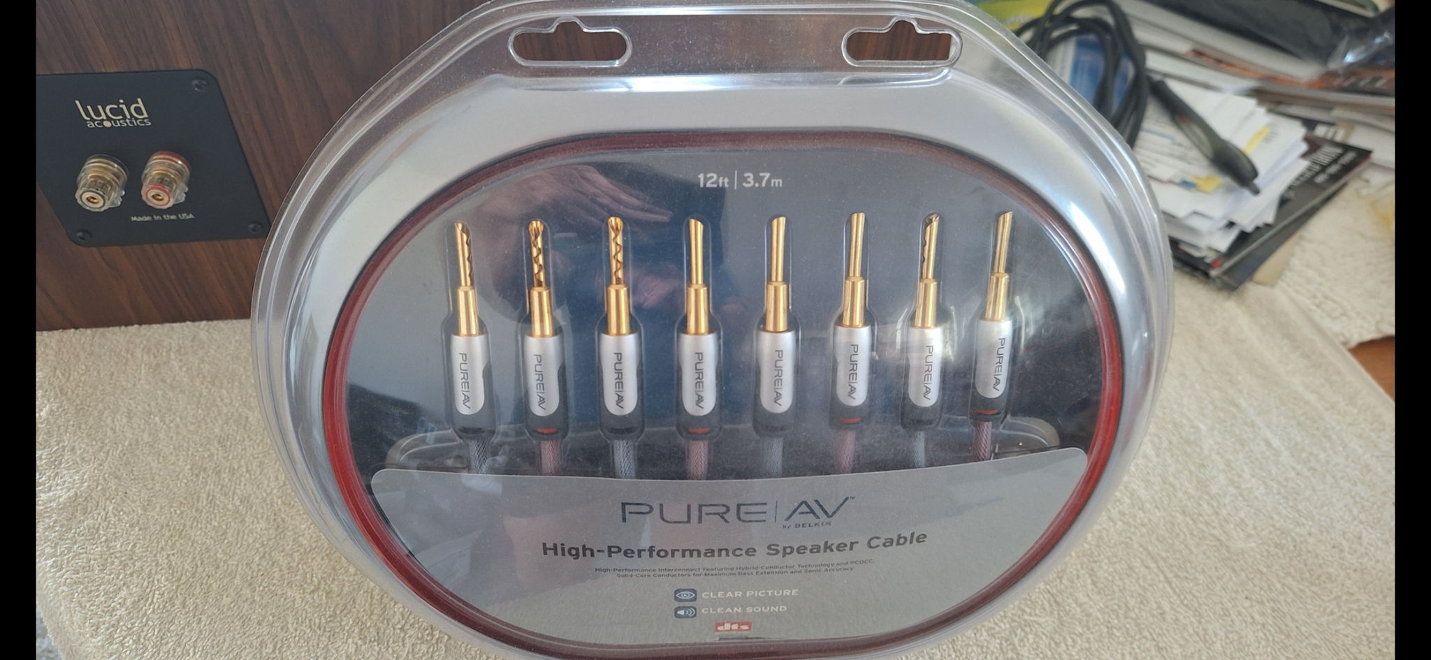 Pure AV High Performance Speaker Cables 12 feet/3.7 met...
