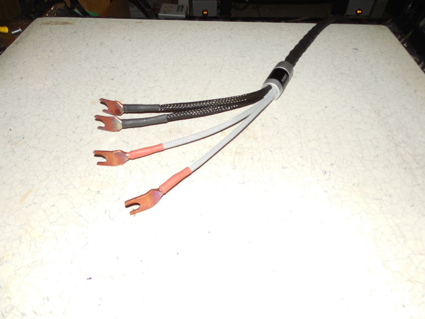 Black Shadow LYRE SILVER/TEFLON 9 AWG Speaker Cables Bi- Wire 8.5 feet