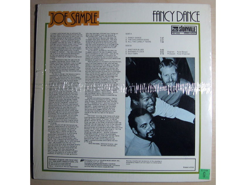Joe Sample - Fancy Dance 1978 JAZZ EX Vinyl LP CANADA Storyville SLP 4000