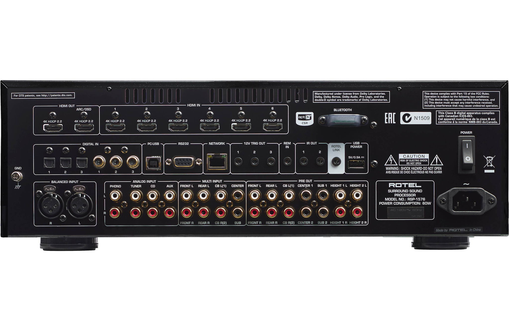 Rotel RSP-1576MKII Home theater preamp/processor with 1... 2