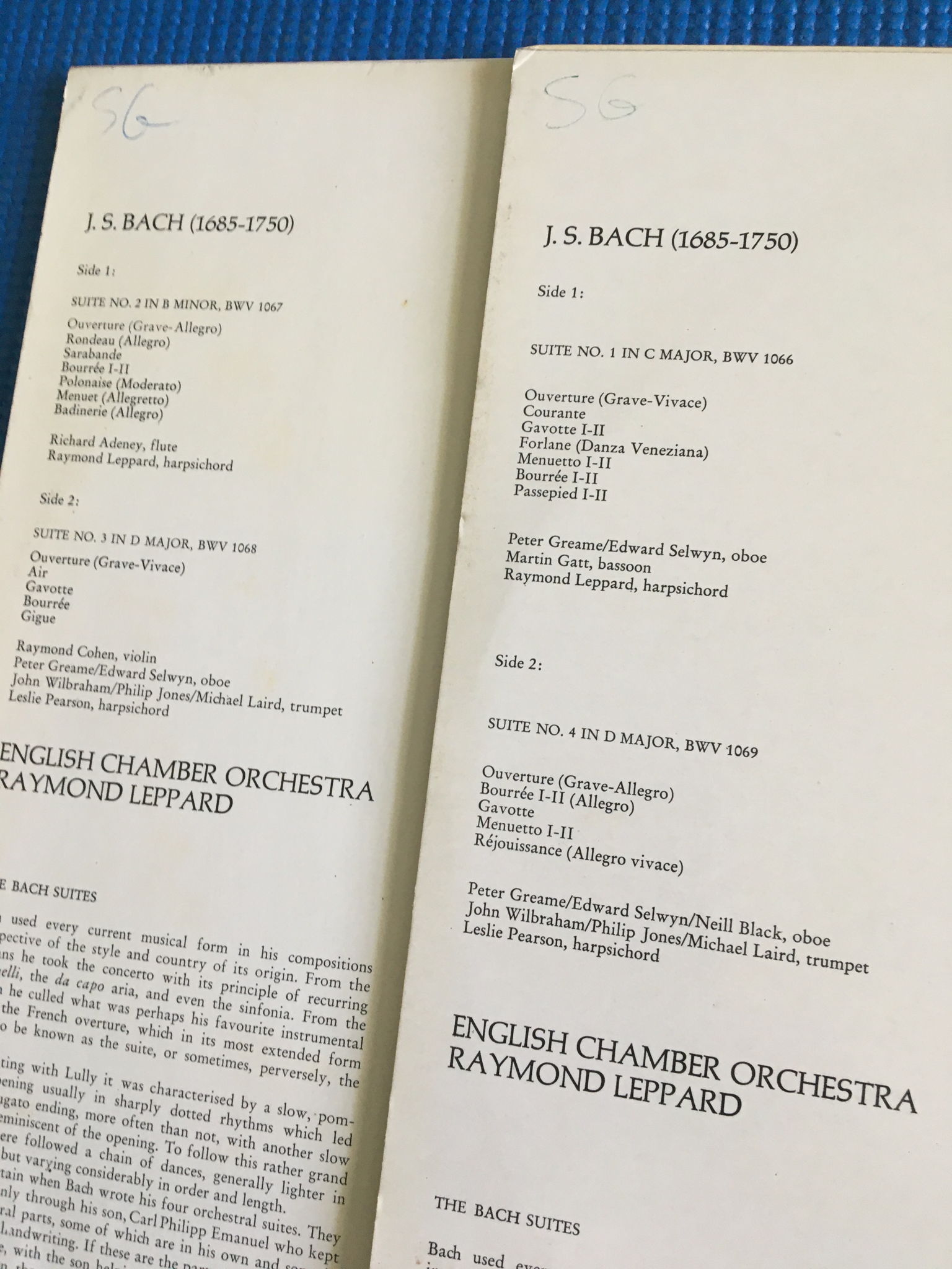 Philips Bach Raymond Leppard English chamber orchestra ... 2