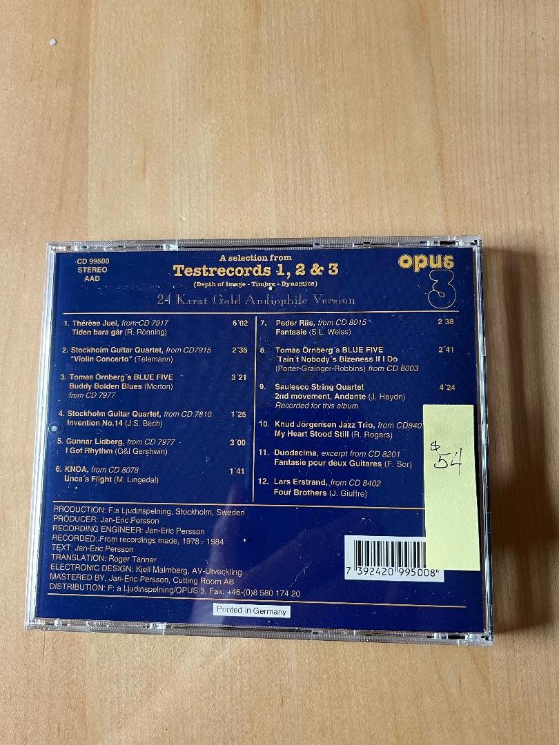 A SELECTION FROM TESTRECORDS 1,2 & 3 CD 24 KARAT GOLD ... 2