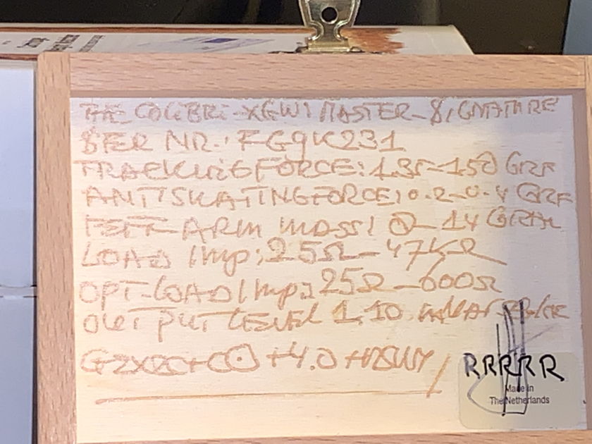 van den Hul Colibri  Master Signature MC Cartridge — Price Reduced