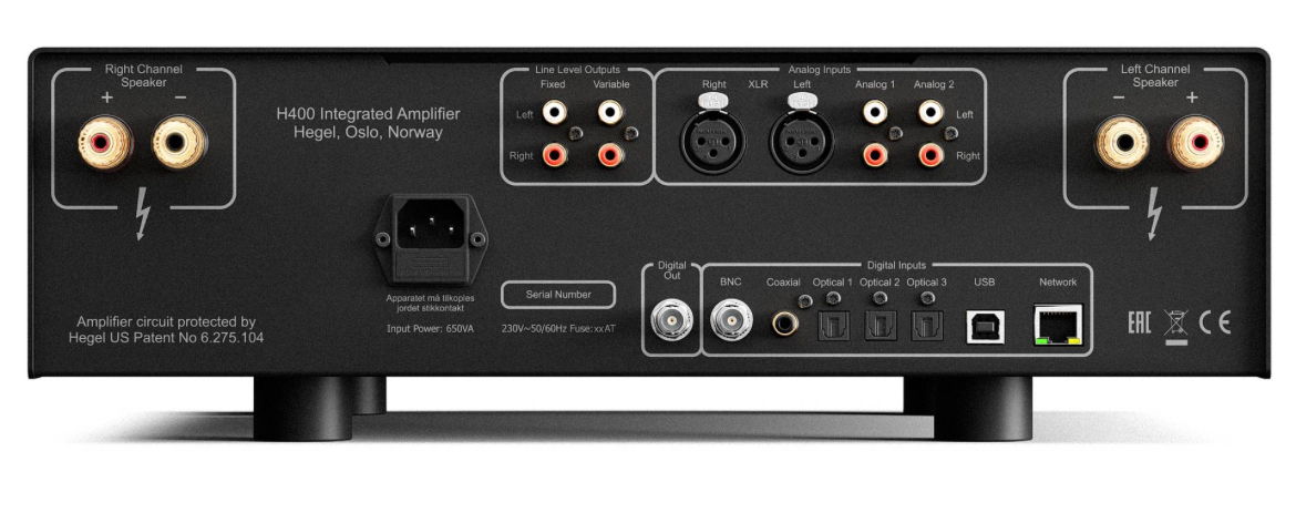 Hegel H400 streaming integrated amplifier 2
