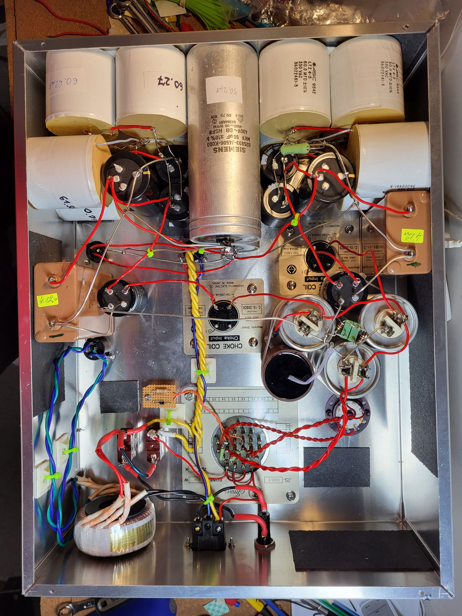 Power supply output. Under the hood.