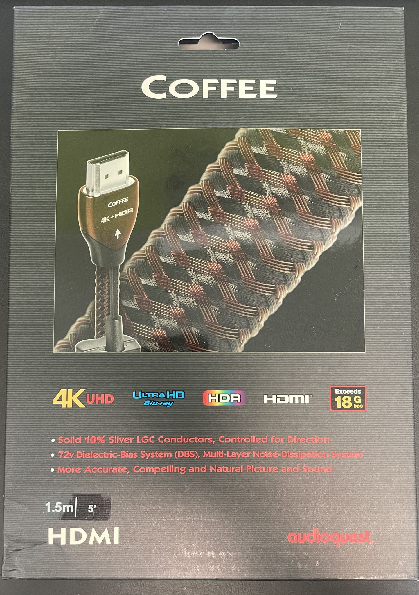 Audioquest Coffee HDMI cable. 1.5m. New Open Box