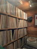 Record room in converted basement mud room