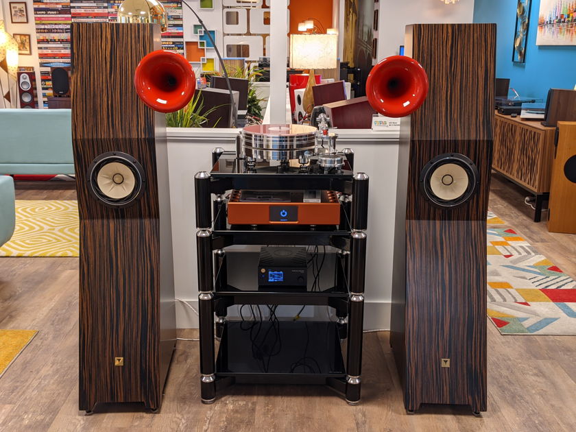Tune Audio MARVEL Tower Speakers (Macassar Ebony/Red Horn): EXCELLENT Demo; Full Wrnty; 50% Off; Free Shipping