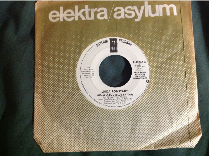 Linda Ronstadt - Lago Azul(Blue Bayou) Promo 45 Single Mono/Stereo Asylum Records Vinyl NM