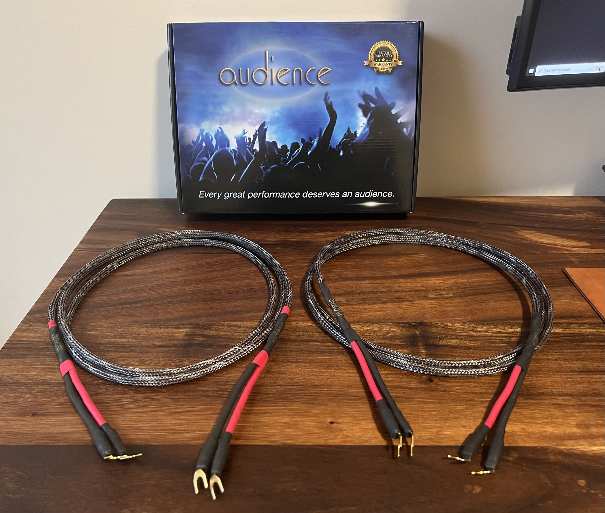 Audience Ohno III speaker cables 2.5m (8ft) spades
