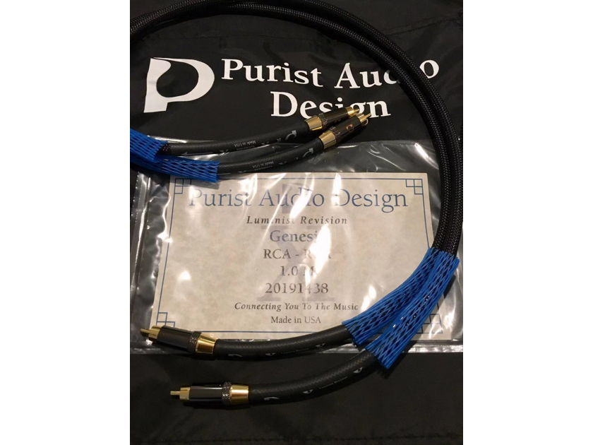 Purist Audio Design Genesis Luminist Revision RCA Interconnect Cable 1.0m