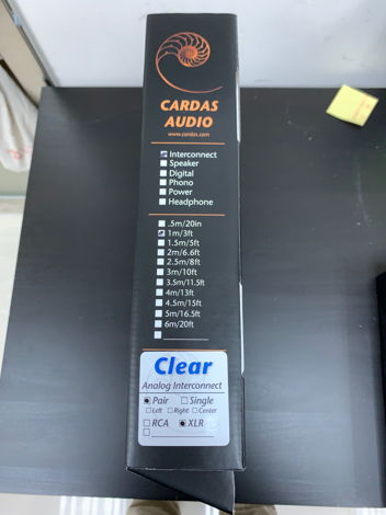 Cardas Audio Clear Balanced Interconnect XLR 1M New!!