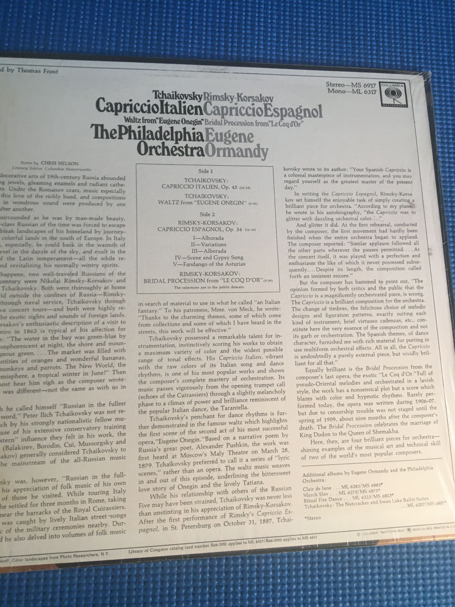 Philadelphia orchestra Eugene Ormandy Tchaikovsky  Rims... 5