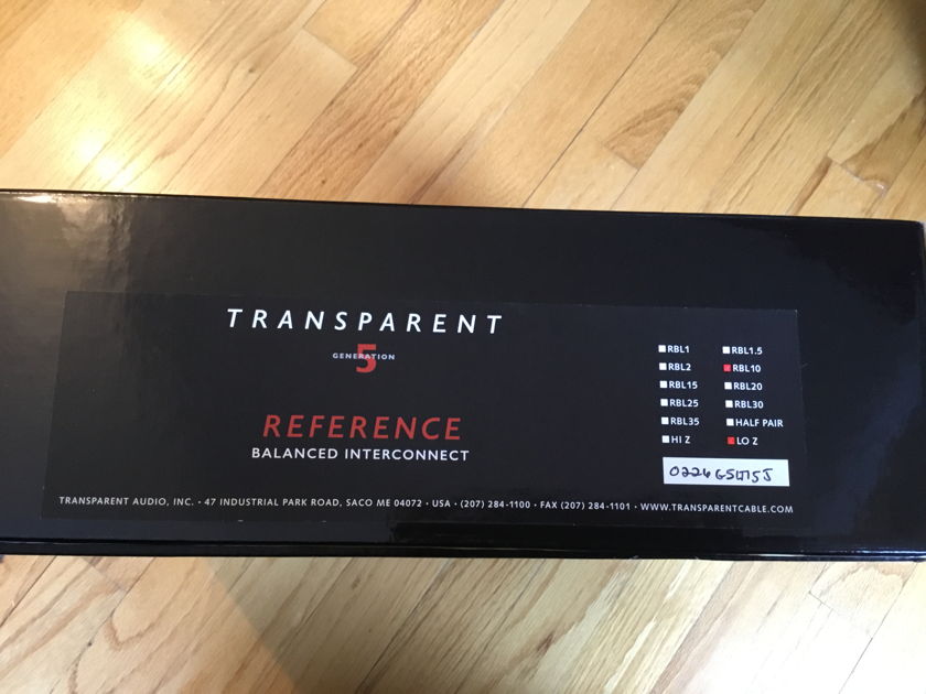 Transparent Audio Reference  gen 5 Balanced lo z