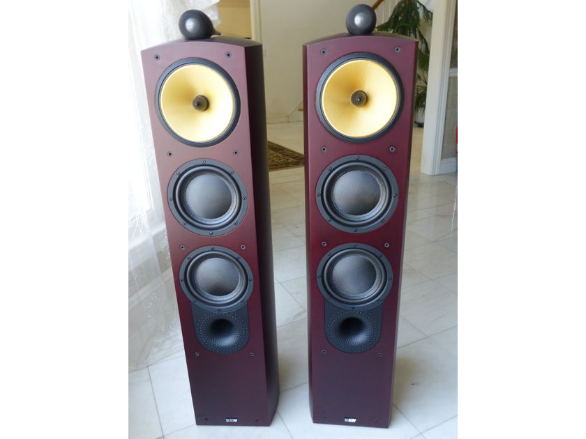 B&W (Bowers & Wilkins) Nautilus 804 Red Cherry Speakers - Excellent Condition