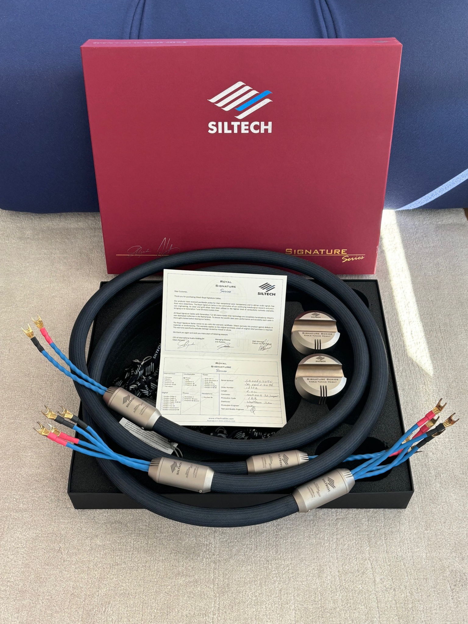 Siltech Royal Signature Prince cables 2M pair with Bi-W...