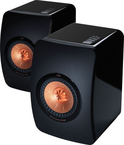 KEF LS50 2-Way Speakers - Gloss Black and Gold, Pack of 2