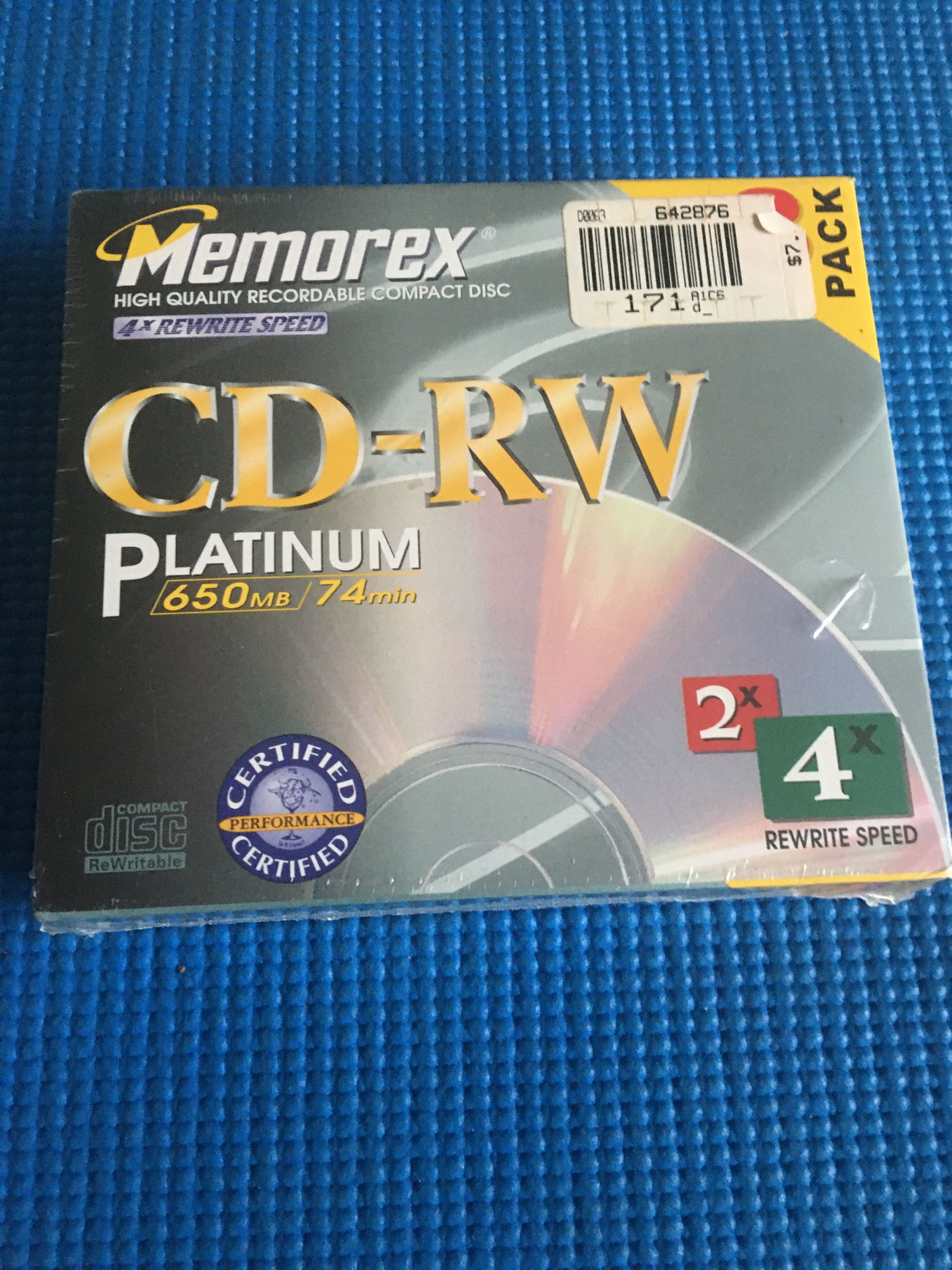 Memorex cD-RW plantinum 3 pack  Sealed recordable compa...