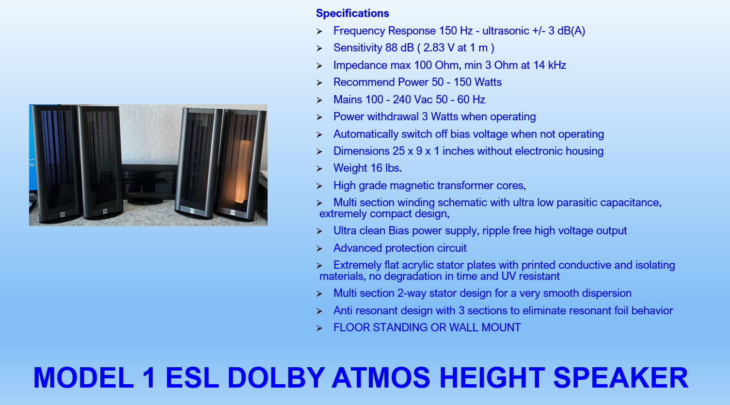 WORLD’S ONLY ALL ELECTROSTATIC DOLBY ATMOS  MUSIC & MOV... 7