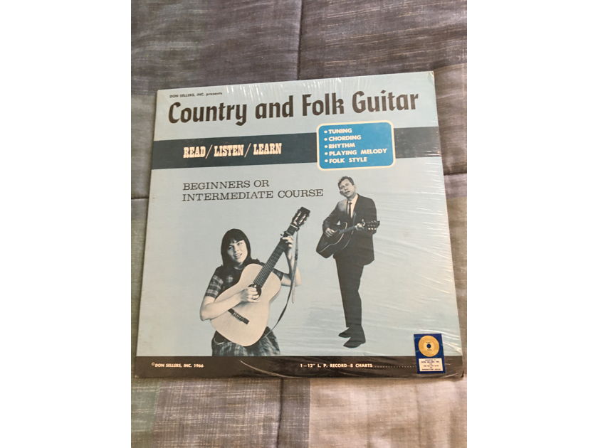 Country and folk guitar read listen learn  Beginners or intermediate course sealed Lp record