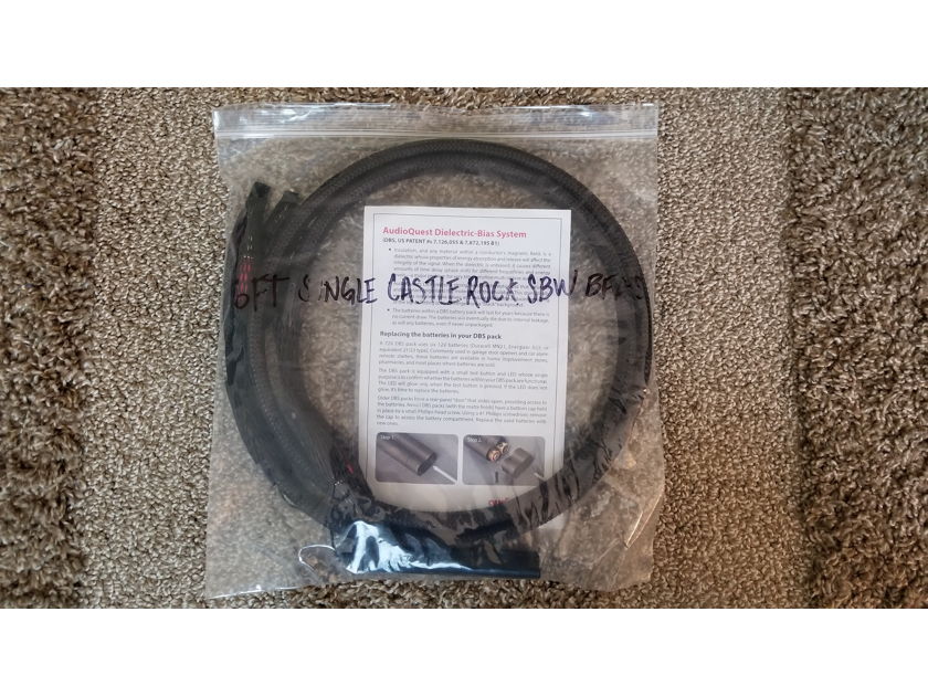AudioQuest Castle Rock 6ft Single Bi-Wire Center Channel Cable - NEW in dealer packaging