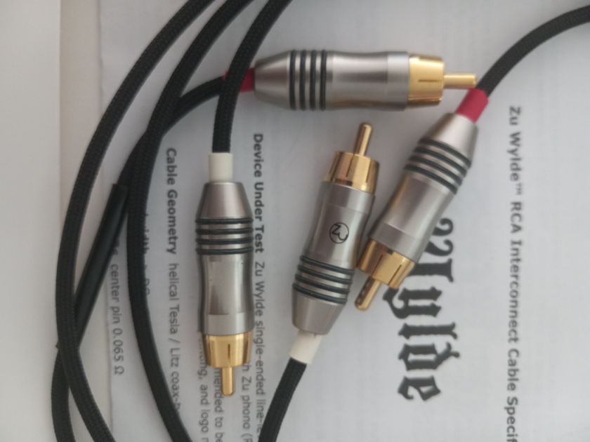 ZU AUDIO  model WYLDE high end audiophile PLEASE MAKE A REASONABLE WIN/WIN OFFER incredible affordable build-quality RCA Interconnects, 1.0 meters/3.3 feet BRAND NEW Revised Price Reduction Offer FLAWLESS PERFECTION $110
