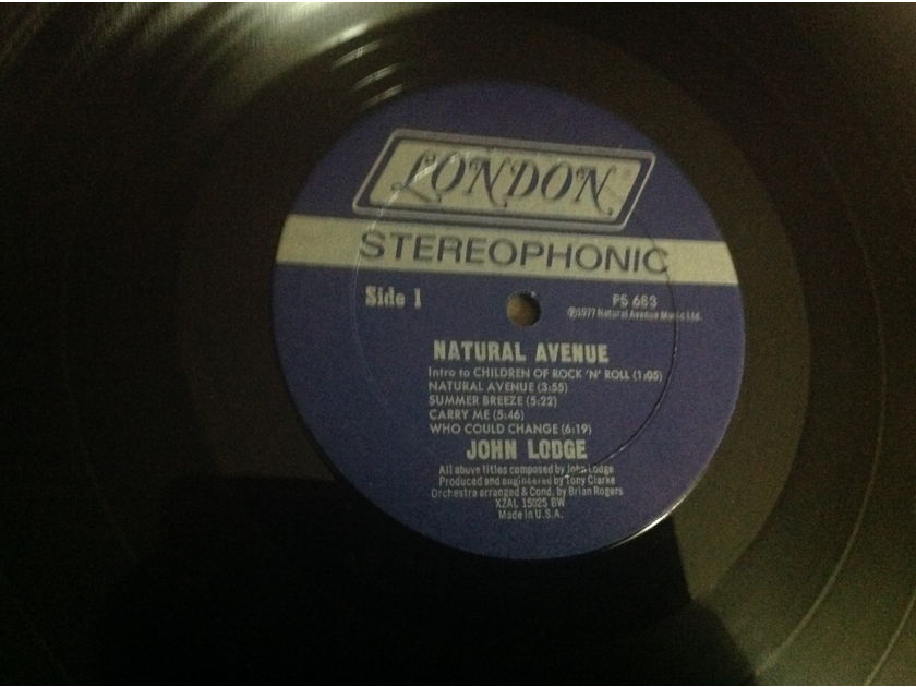 John Lodge - Natural Avenue London Records Promo LP Vinyl NM