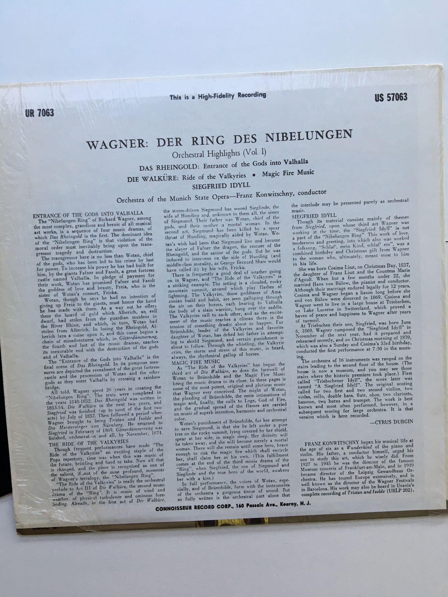 Urania US 57083 Wagner munich state opera orchestra  Th... 6