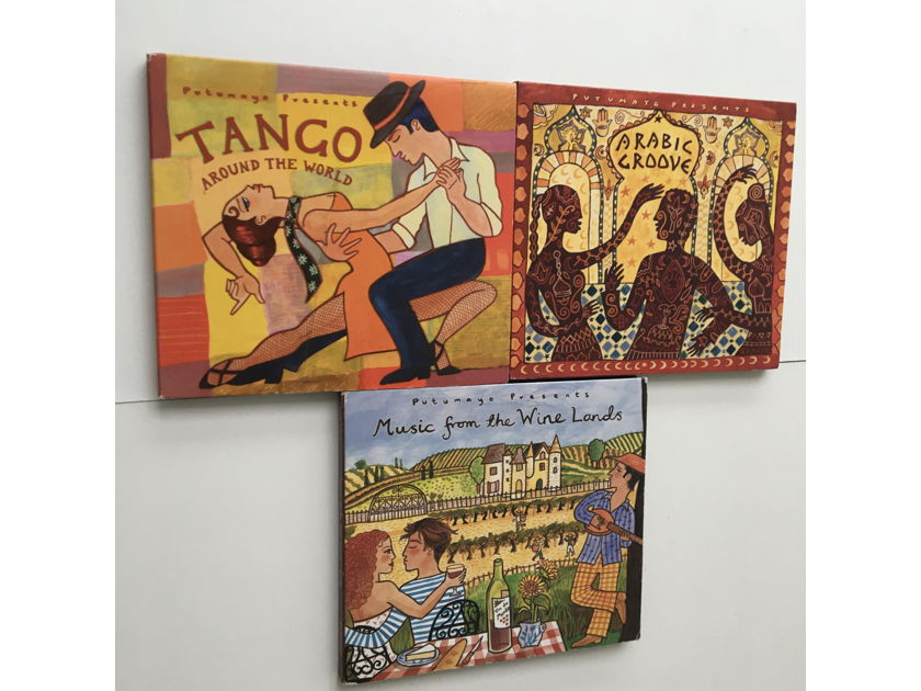 Putumayo presents Arabic Groove Tango And the wine lands cd lot of 3 cds