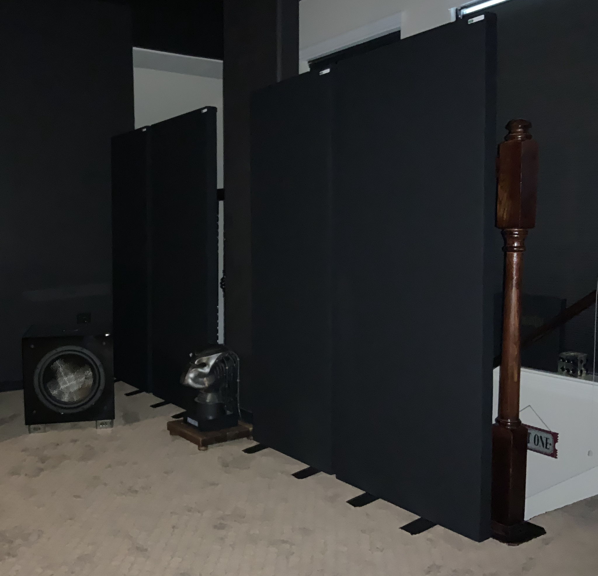 Virtual Wall (right) side of the room treated with GIK (gobo) panels